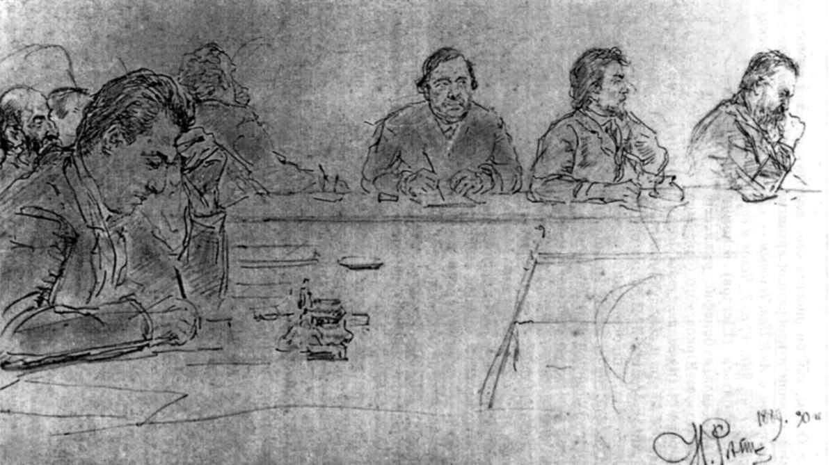 И.Е. Репин. Чехов на заседании «Литературного общества»